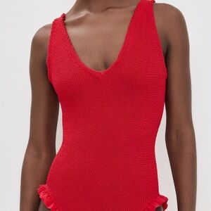 Hunza G Red Lisa One Peice Swimsuit